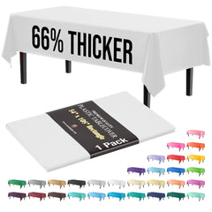 Premium White Plastic Table Cover | 54 in. x 108 in.