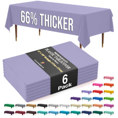 Premium Lavender Plastic Table Covers | 6 Pack | 54 in. x 108 in.
