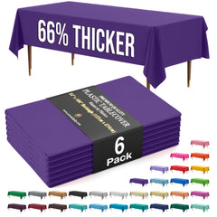 Premium Purple Plastic Table Covers | 6 Pack | 54 in. x 108 in.