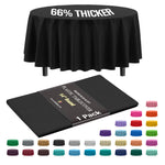 Premium Round Black Plastic Table Cover | 84 in.