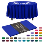 Premium Round Dark Blue Plastic Table Cover | 84 in.