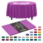 Premium Round Magenta Plastic Table Cover | 84 in.