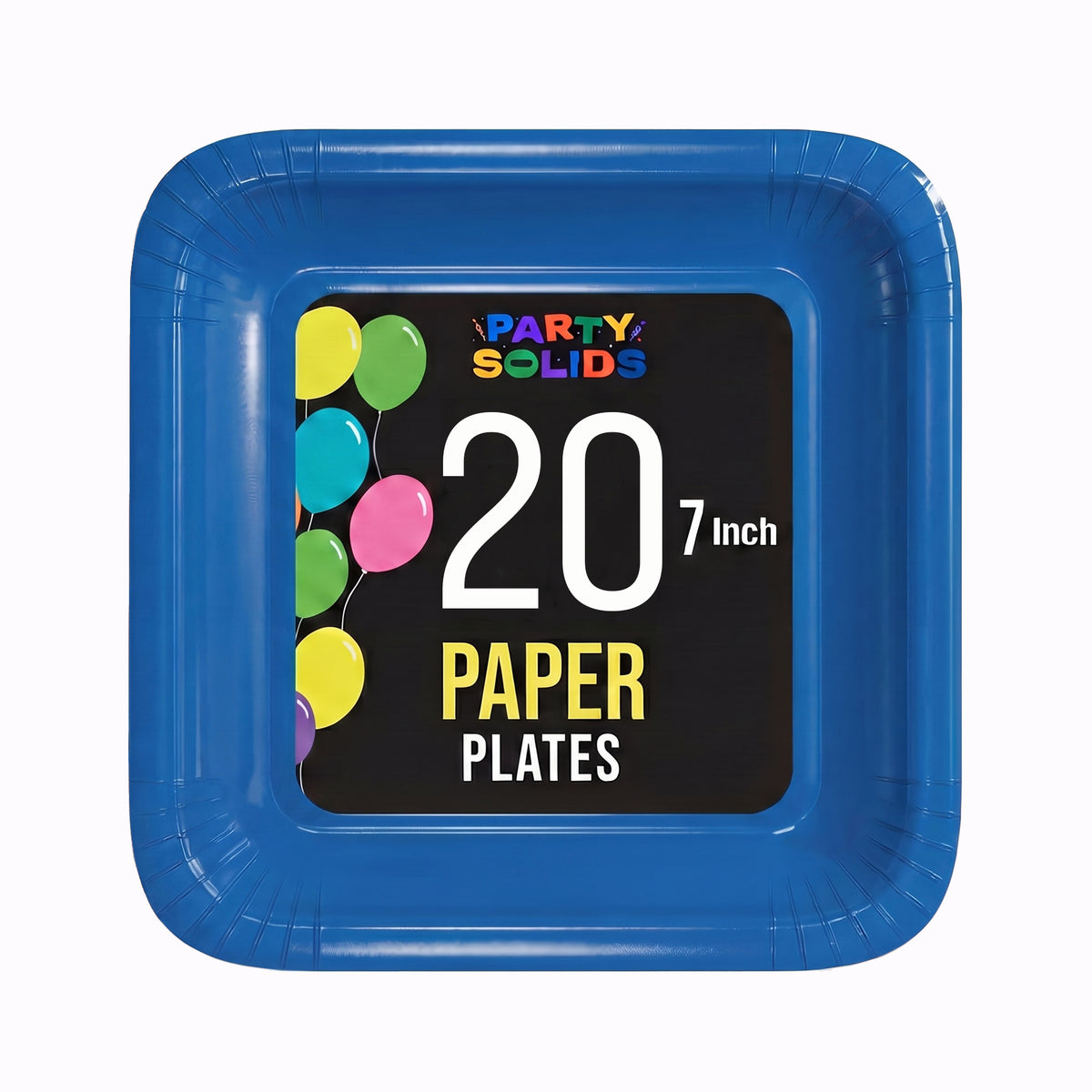 7 In. Dark Blue Square Paper Plates - 20 Ct.