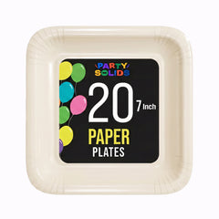 7 In. Ivory Square Paper Plates - 20 Ct.
