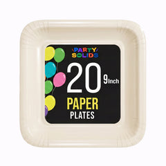 9 In. Ivory Square Paper Plates - 20 Ct.