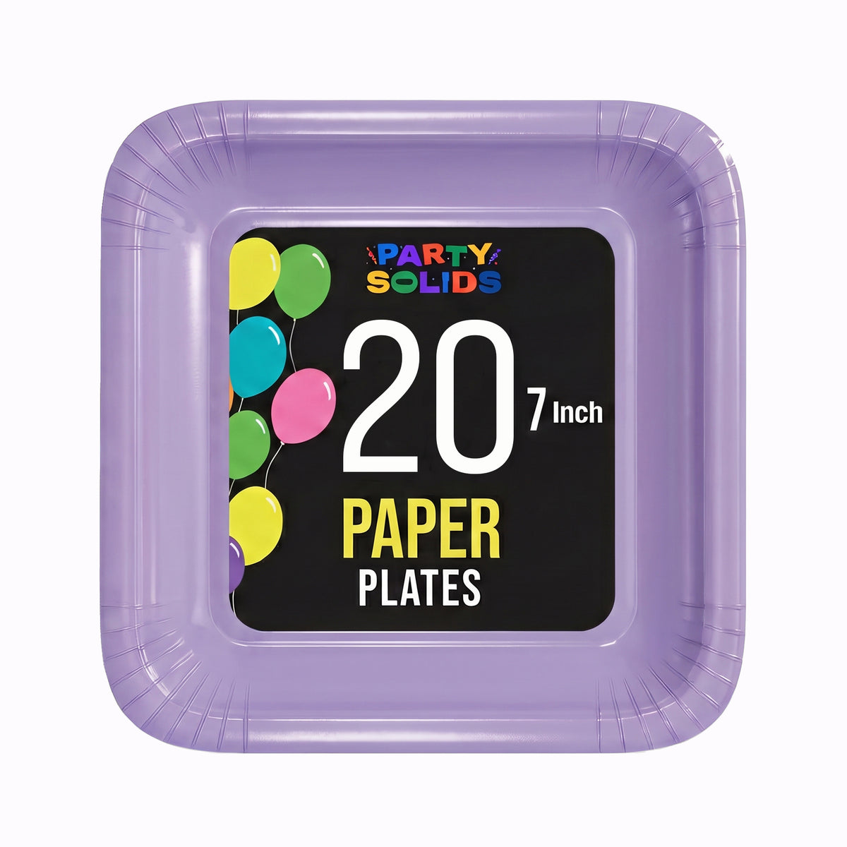 7 In. Lavender Square Paper Plates - 20 Ct.