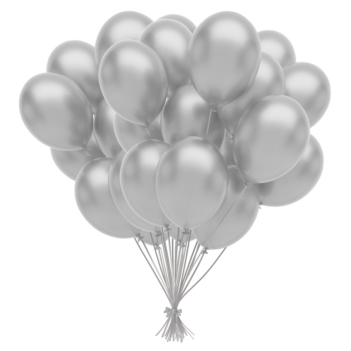 12 In. Metallic Silver Latex Balloon | 72 Count