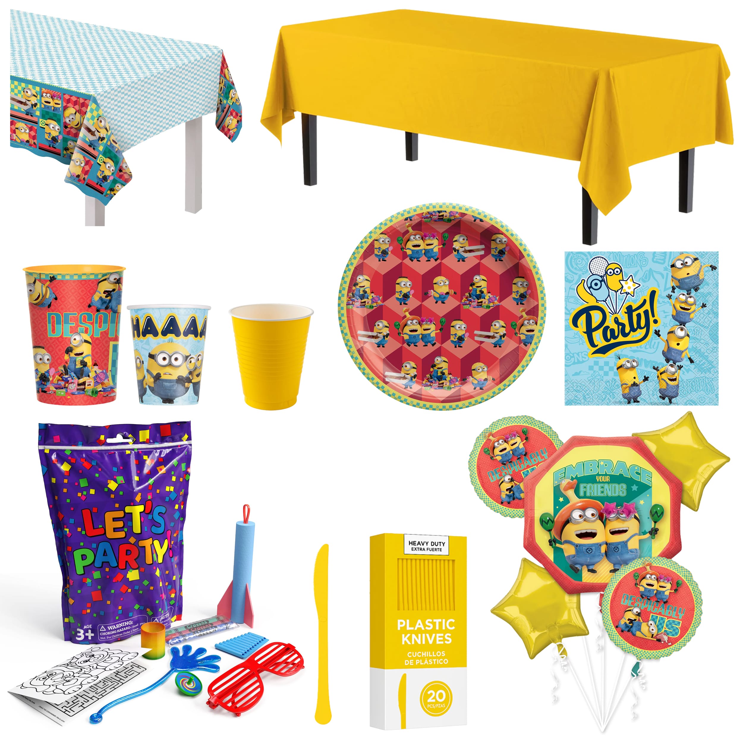 67 Pcs Minions Mid Birthday Party Kit - For 8 Guests