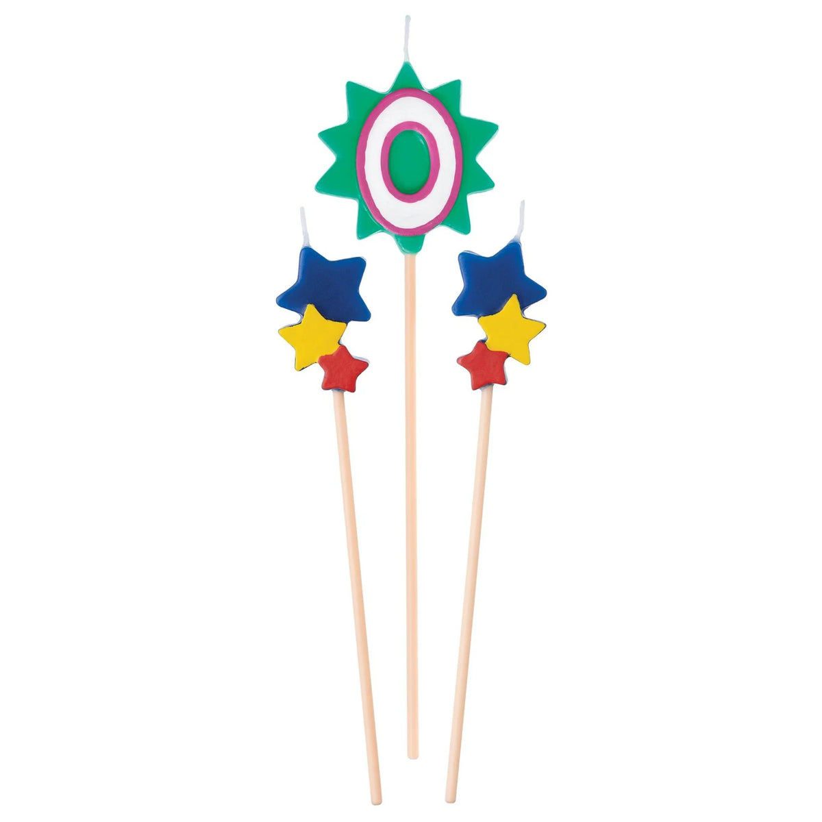 Star Number 0 Birthday Toothpick Candle Set | 3 Pc.
