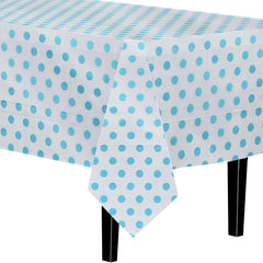 Light Blue Polka Dot Table Cover