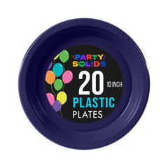 10 in. Navy Plastic Plates | 20 Ct.