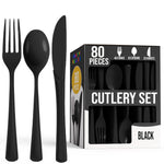 Heavy Duty Black Cutlery Combo - 7.5 in. - 80 Count