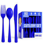 Heavy Duty Dark Blue Cutlery Combo - 80 Count