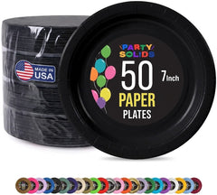 7 in. Black Paper Plates | 50 Ct.