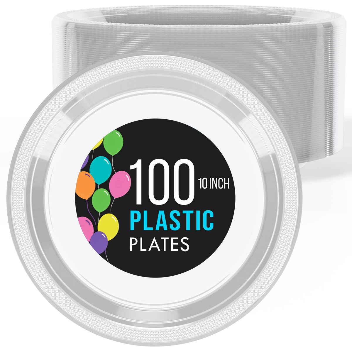 10 In. Clear Plastic Plates | 100 Count