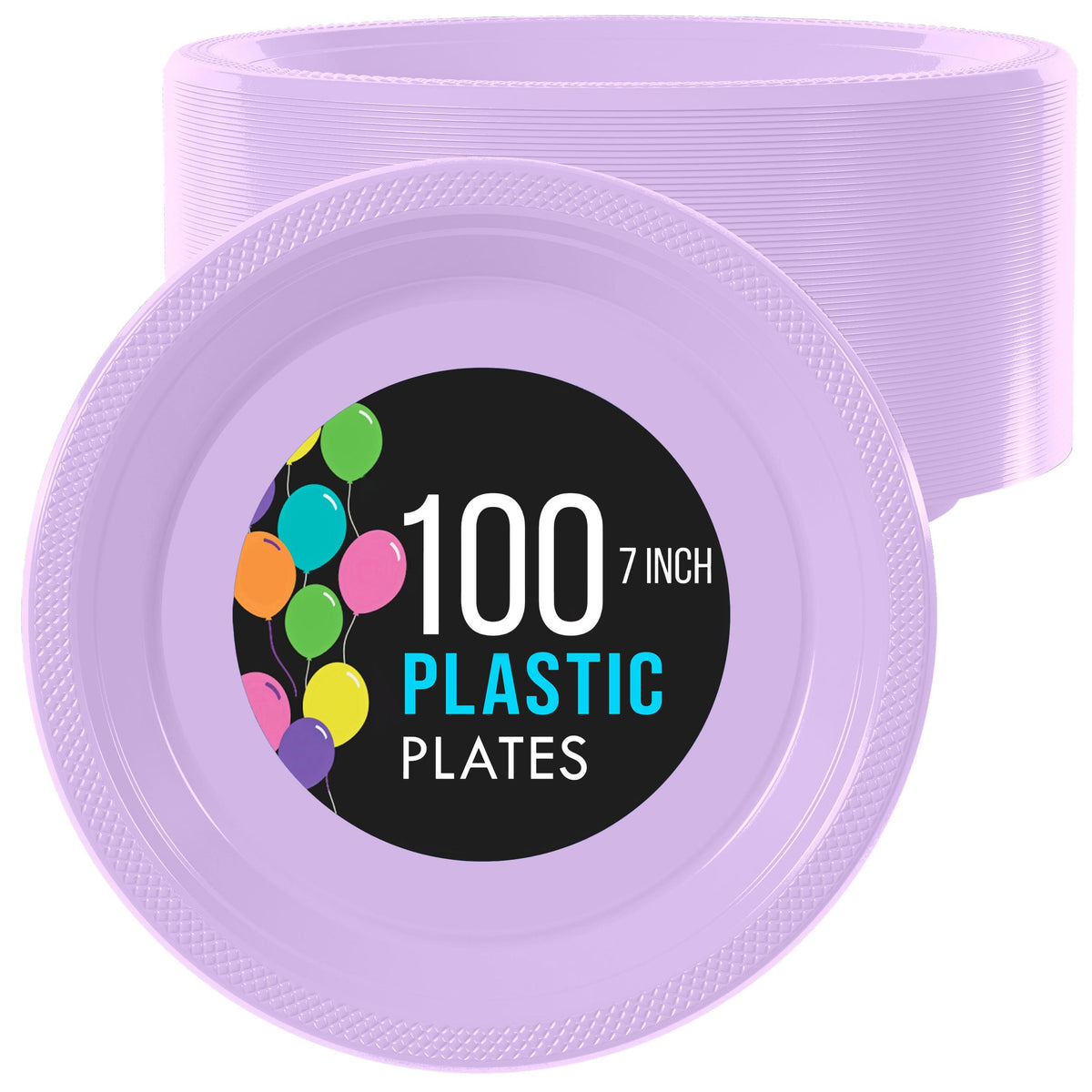 7 In. Lavender Plastic Plates | 100 Count