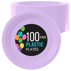 9 In. Lavender Plastic Plates | 100 Count