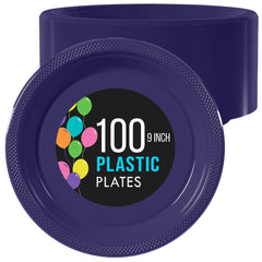 9 In. Navy Plastic Plates | 100 Count