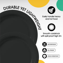 bulk 9 in black paper plates 1000 ct