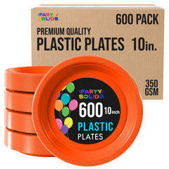 10 in. Orange Plastic Plates | Case of 600