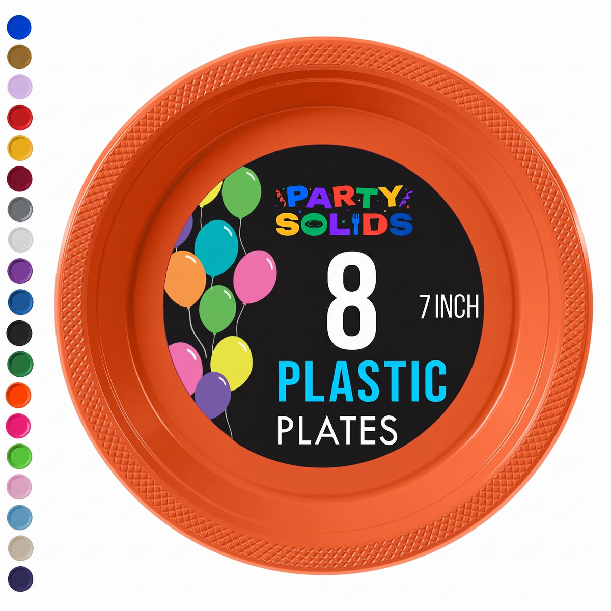 7 in. Orange Plastic Plates | 8 Count