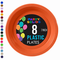 7 in. Orange Plastic Plates | 8 Count