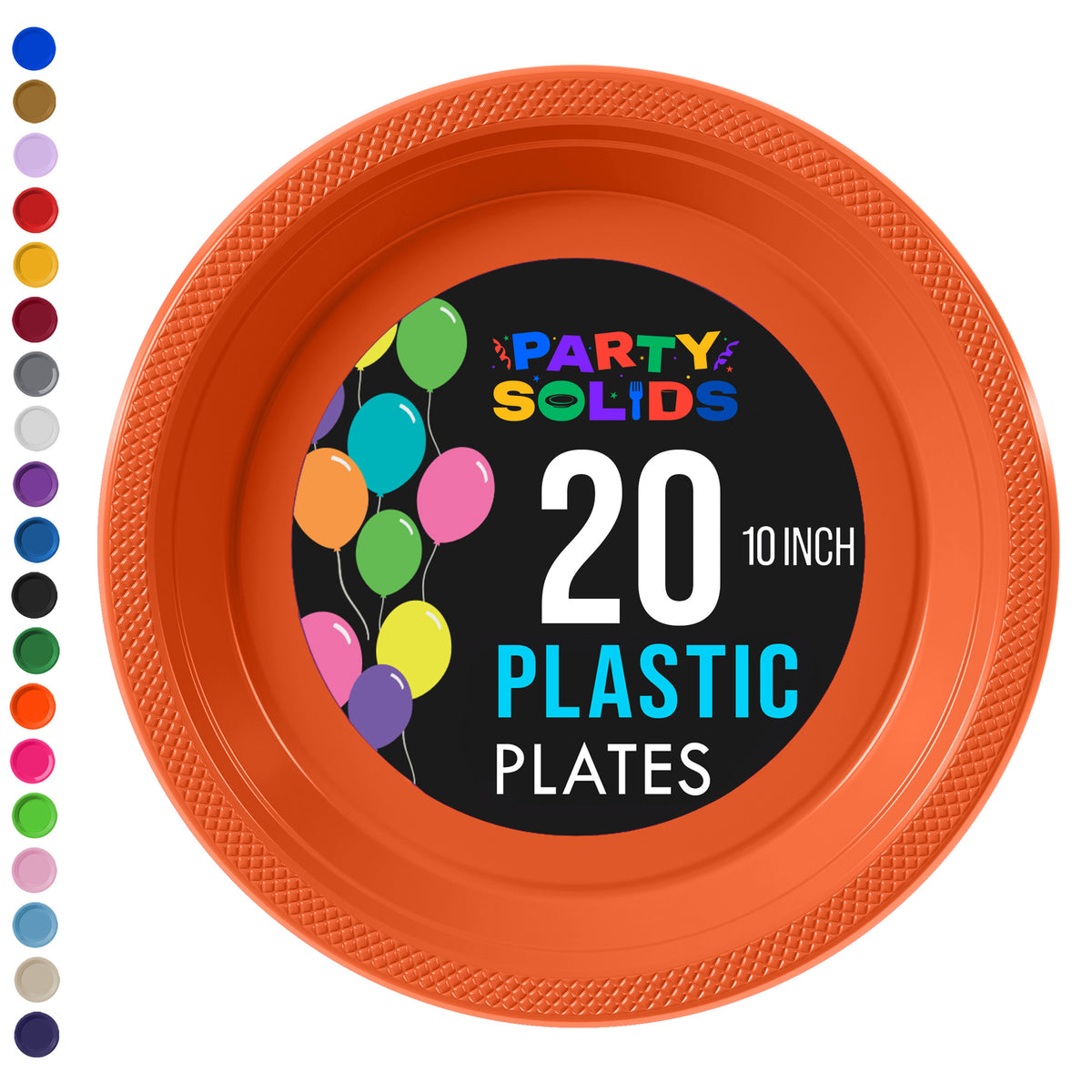 10 in. Orange Plastic Plates | 20 Ct.