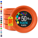 10 in. Orange Plastic Plates | 50 Count