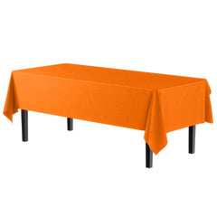 Premium Orange Plastic Table Cover | 96 Count