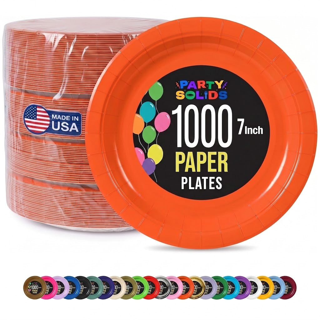 7 in. Orange Paper Plates | Case of 1000