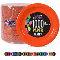 9 in. Orange Paper Plates | Case of 1000