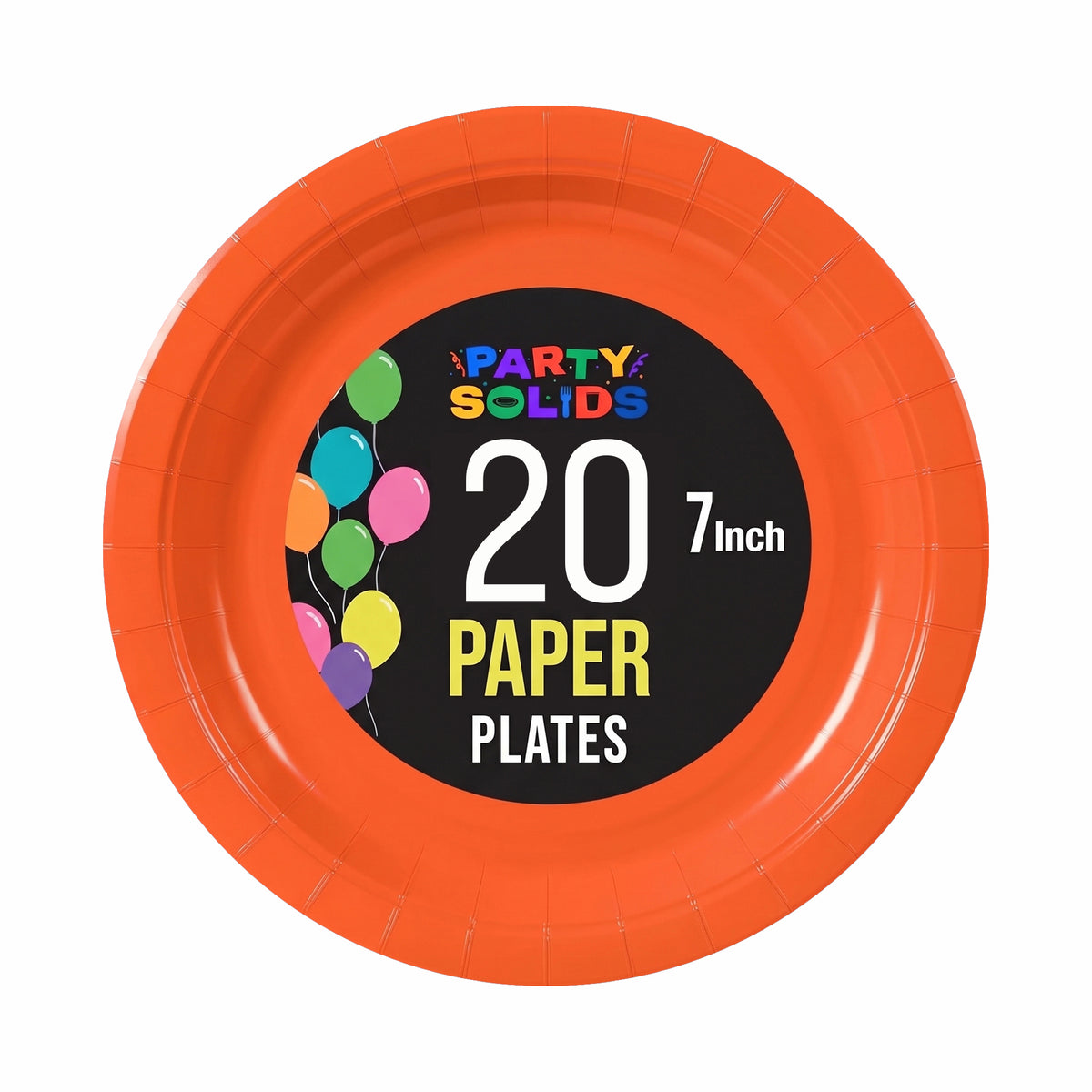 7 In. Orange Paper Plates - 20 Ct.