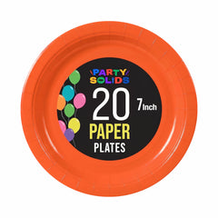 7 In. Orange Paper Plates - 20 Ct.