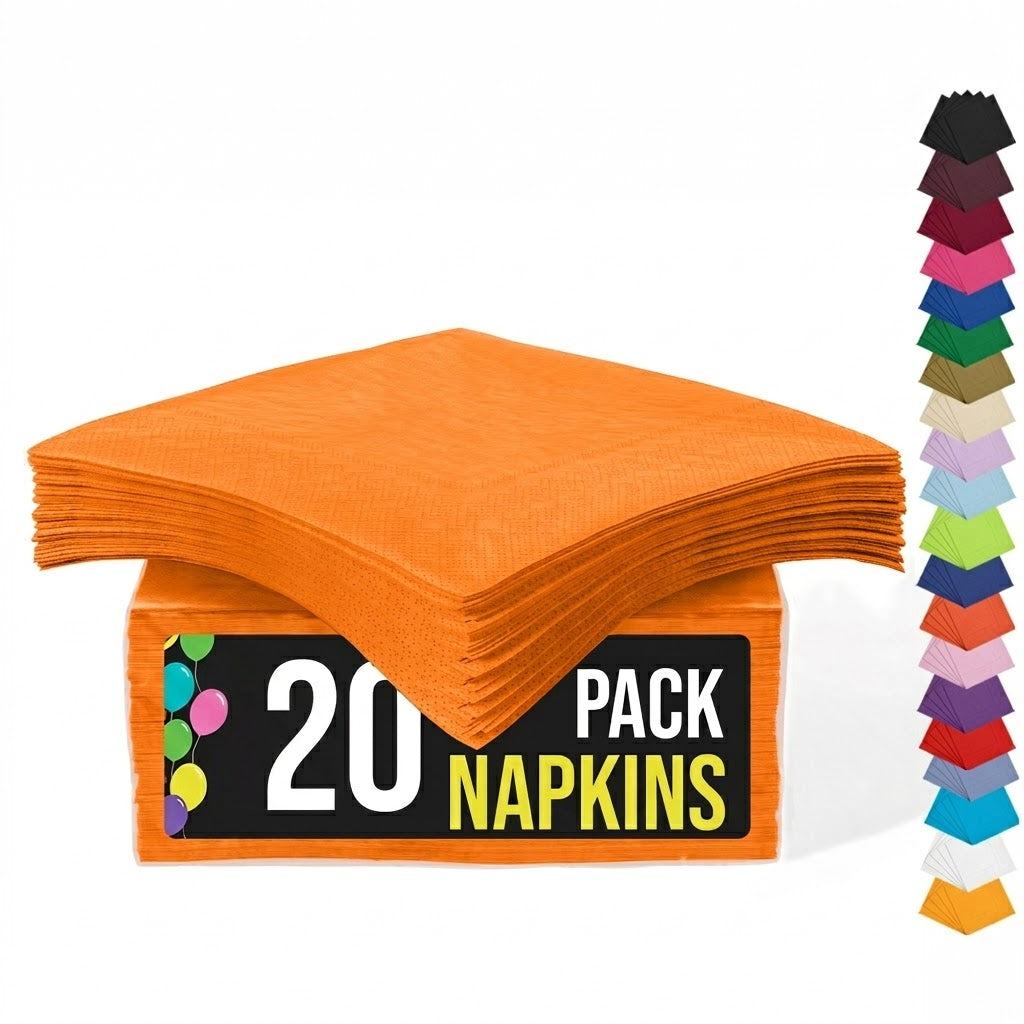 Orange Luncheon Napkins | 6.75 in. X 6.75 in. | 20 Count