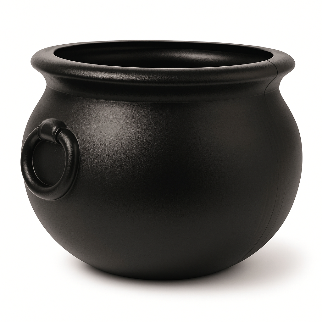 16" Black Halloween Cauldron