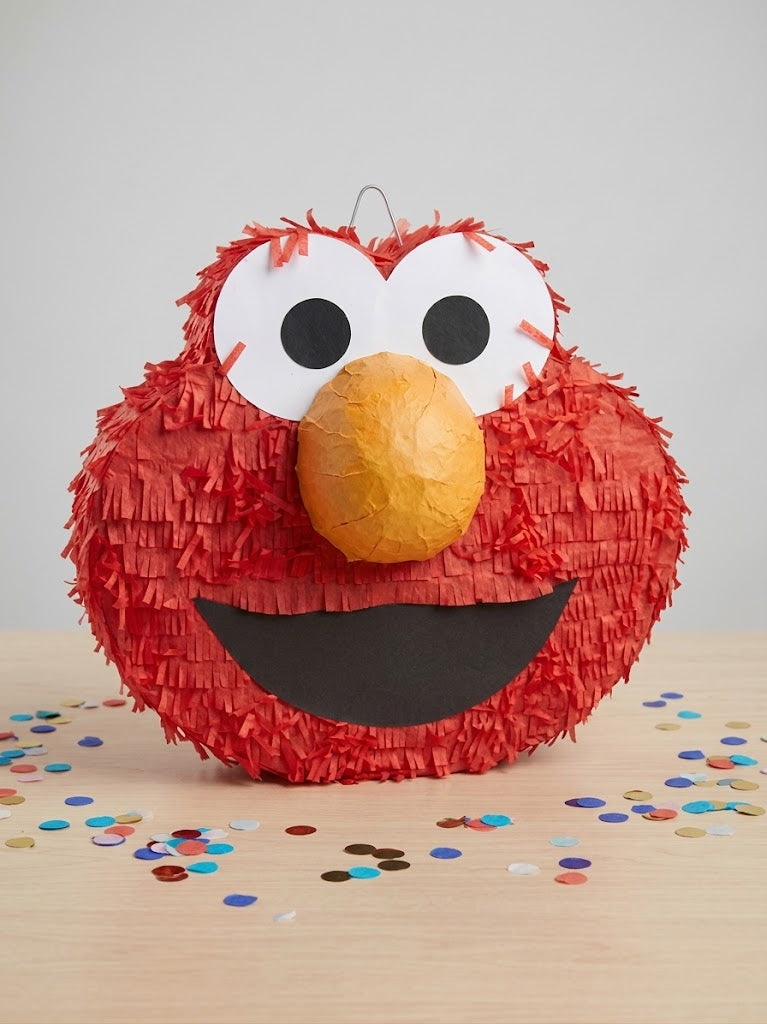 Fun Elmo Head Pull String Piñata for Kids' Birthdays