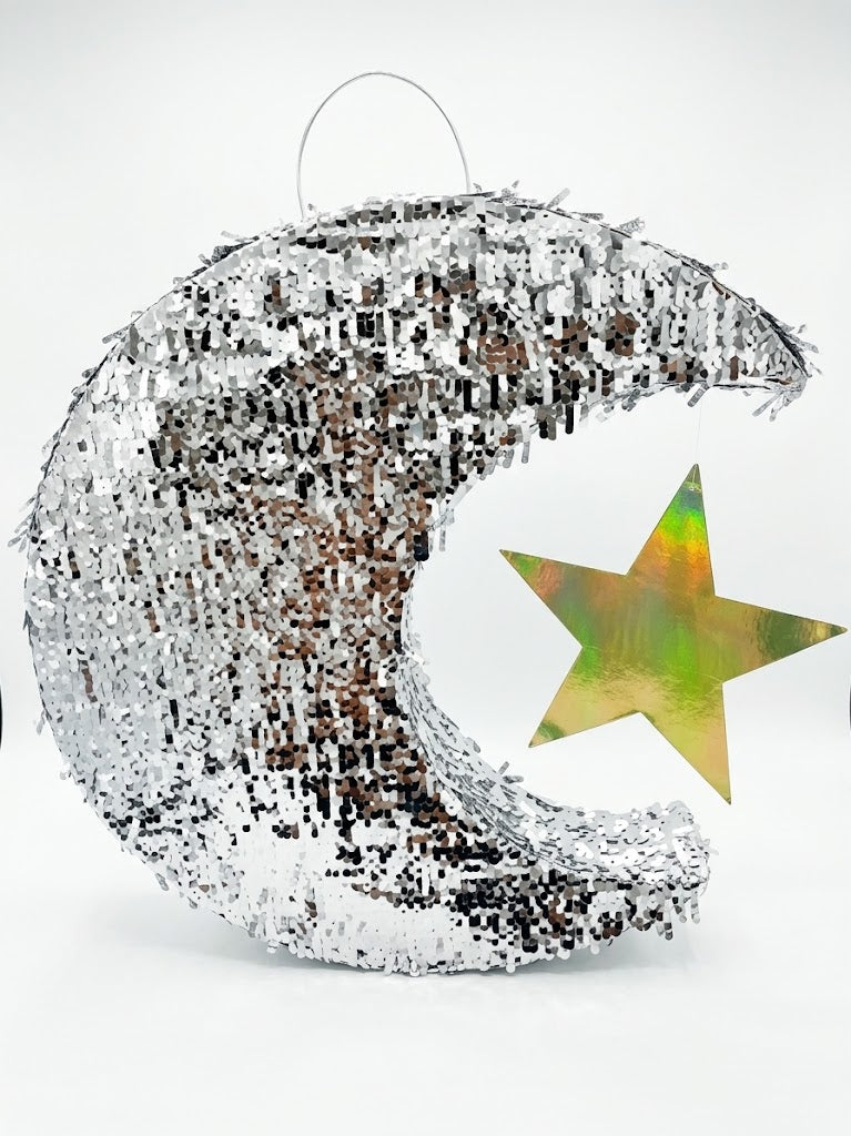 Moon and Star Dangle Piñata for Juvenile Birthday Parties