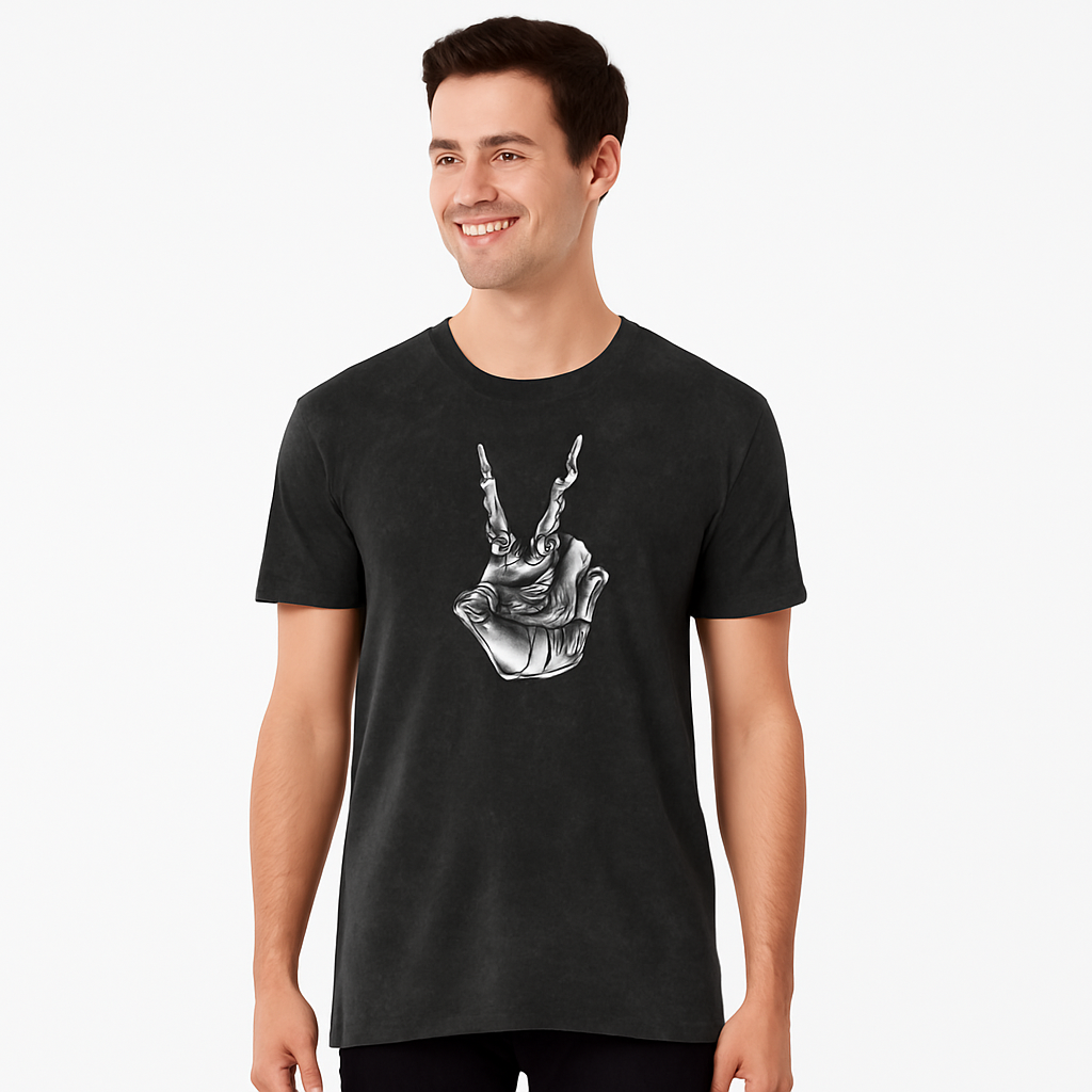 Spooky Skeleton Peace Sign Halloween T-Shirt