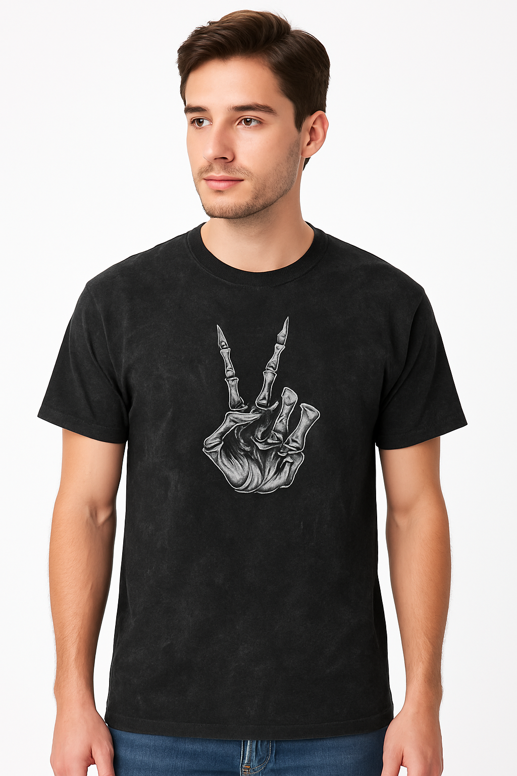 Skeletal Peace Sign Halloween T-Shirt