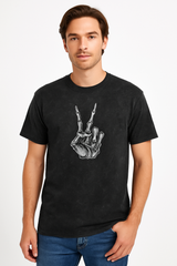 Adult Skeleton Peace Halloween T-Shirt
