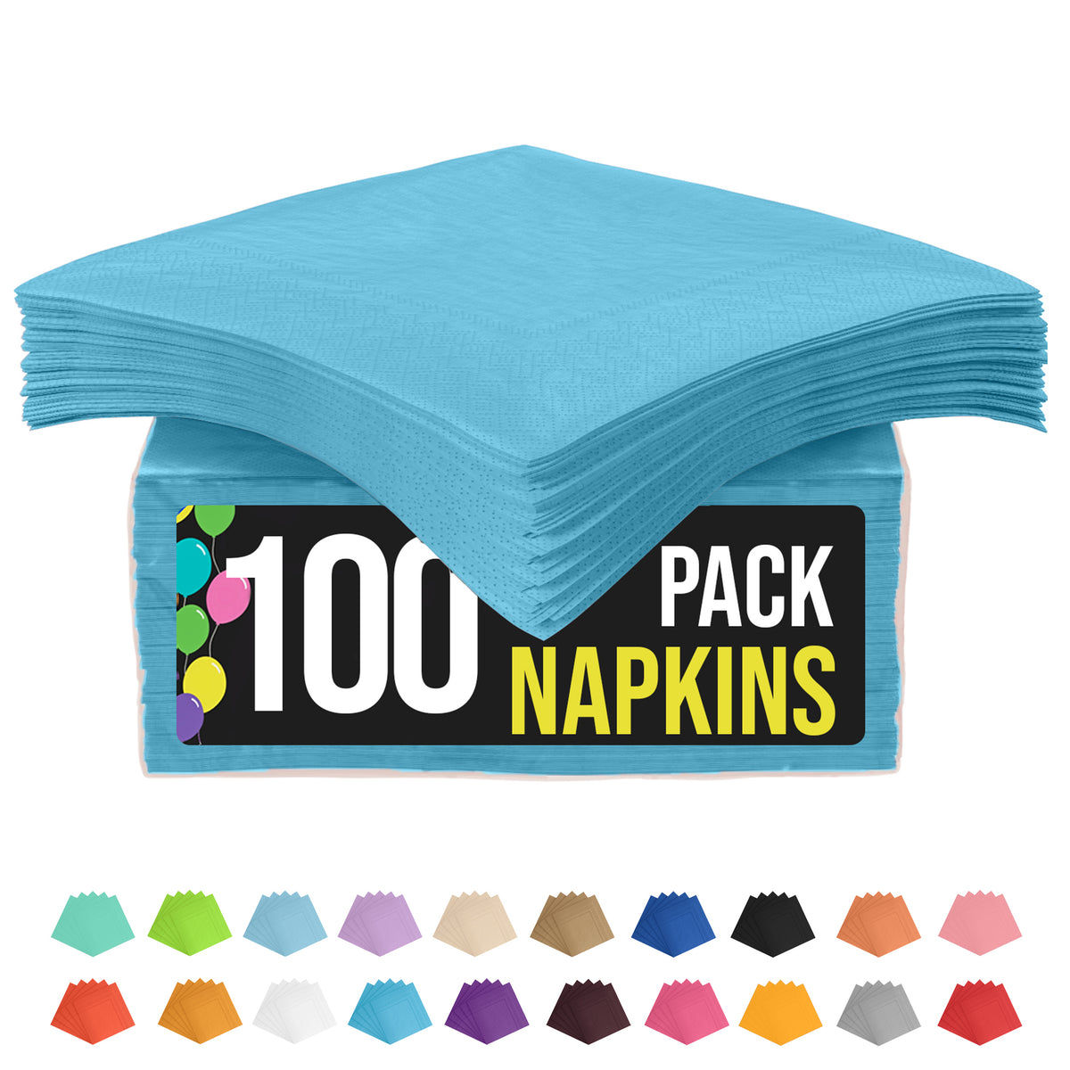 Turquoise Beverage Napkins -100 Ct..