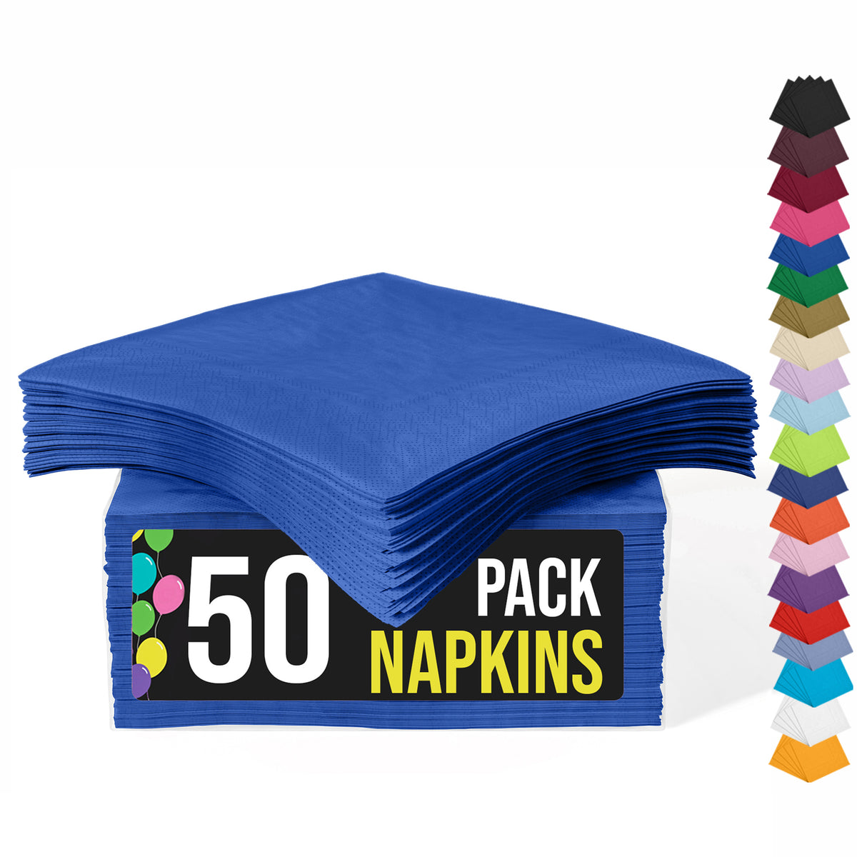 Dark Blue Luncheon Napkins | 6.75 in. X 6.75 in. | 50 Count