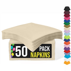 Ivory Luncheon Napkins | 6.75 in. X 6.75 in. | 50 Count