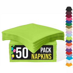 Lime Green Beverage Napkins | 4.75 in. x 4.75 in. | 50 Count