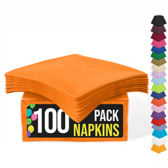 Orange Luncheon Napkins | 6.75 in. x 6.75 in. | 100 Count