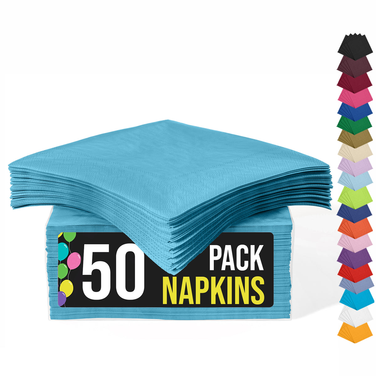 Turquoise Luncheon Napkins | 6.75 in. X 6.75 in. | 50 Count