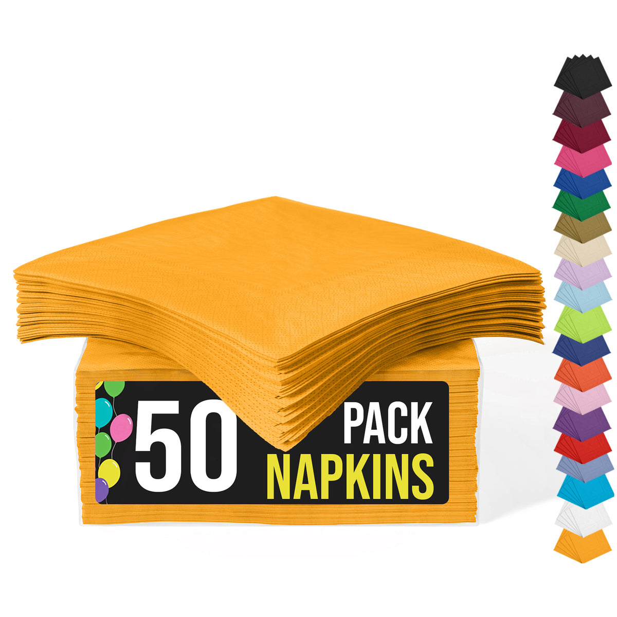 Yellow Luncheon Napkins | 6.75 in. X 6.75 in. | 50 Count