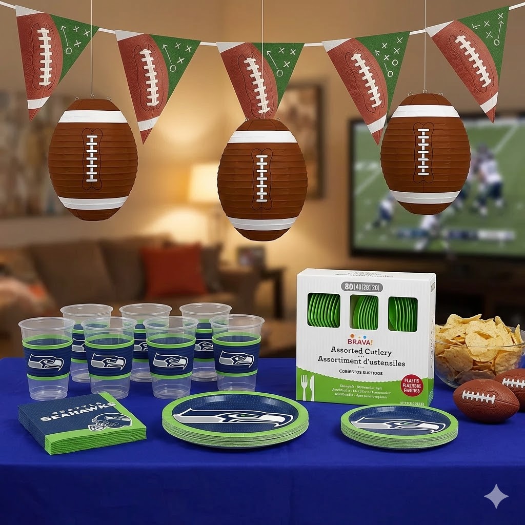 Seattle Seahawks Mid Party Kit - For 24 People