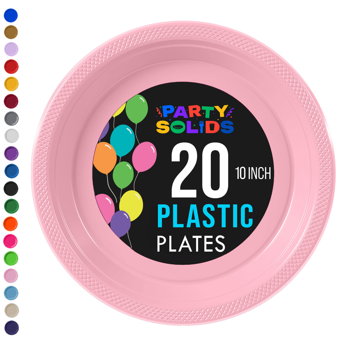 10 in. Pink Plastic Plates | 20 Ct.