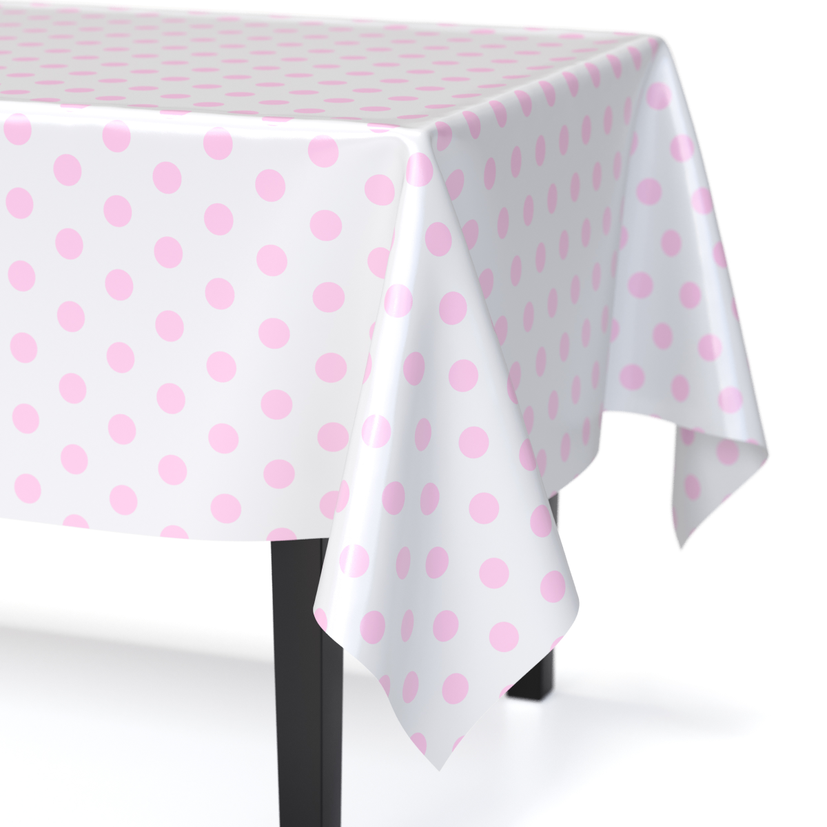 Pink Polka Dot Plastic Table Cover